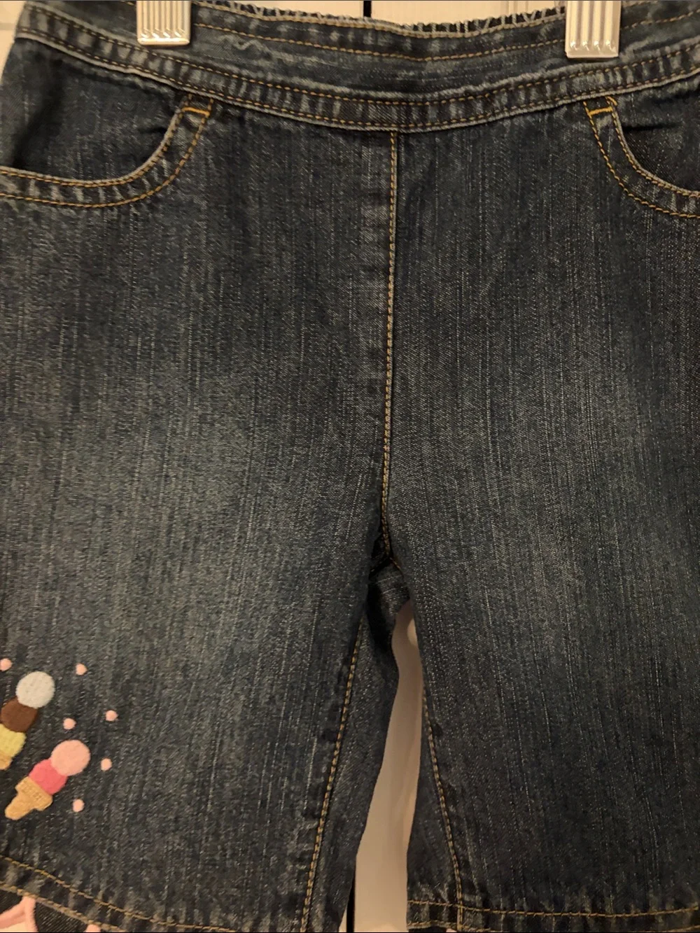 Vintage Gymboree Ice Cream Social Capri Jeans Scalloped Hem Size 12-18 Months